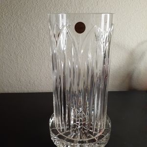 STUNNING Cristal D Arques France 9" Hurricance Candle Holder with 4" Underplate.
